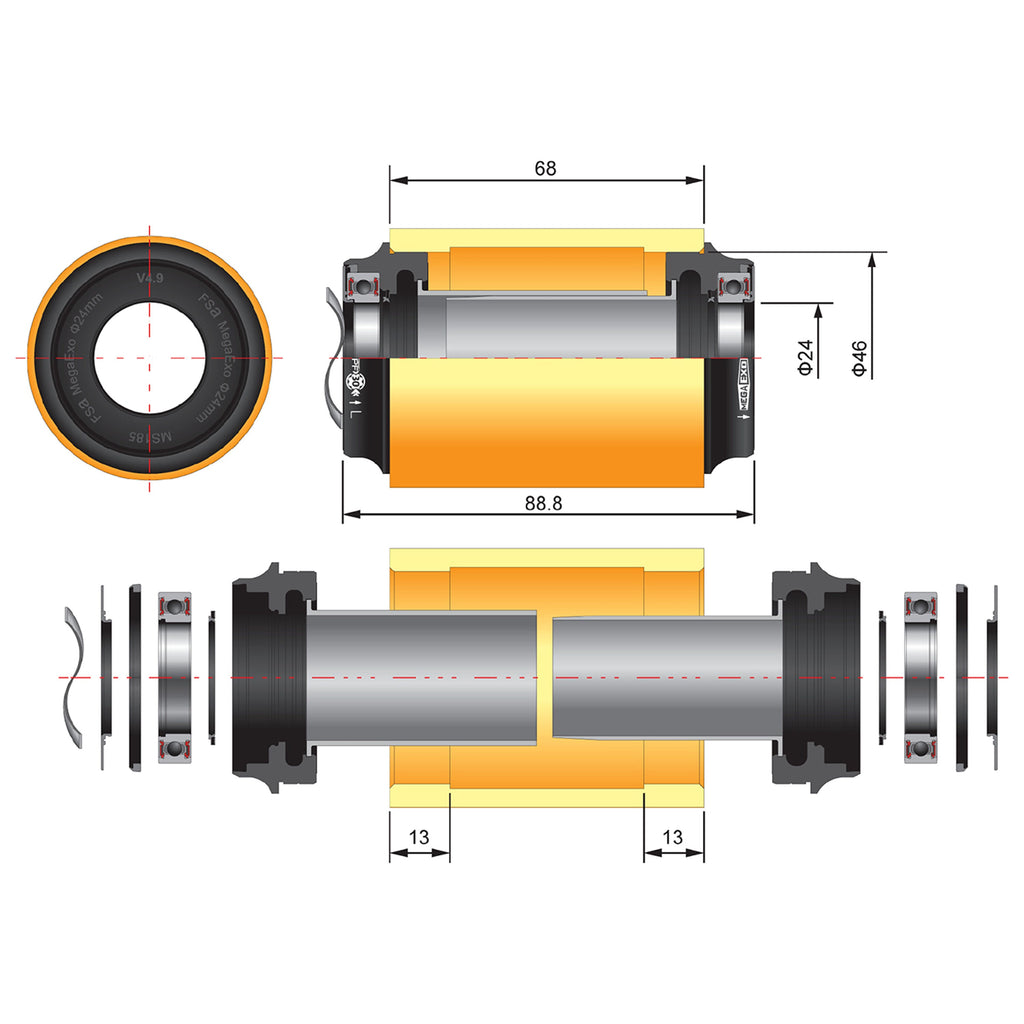 FSA PF30 MegaExo Shimano bottom bracket