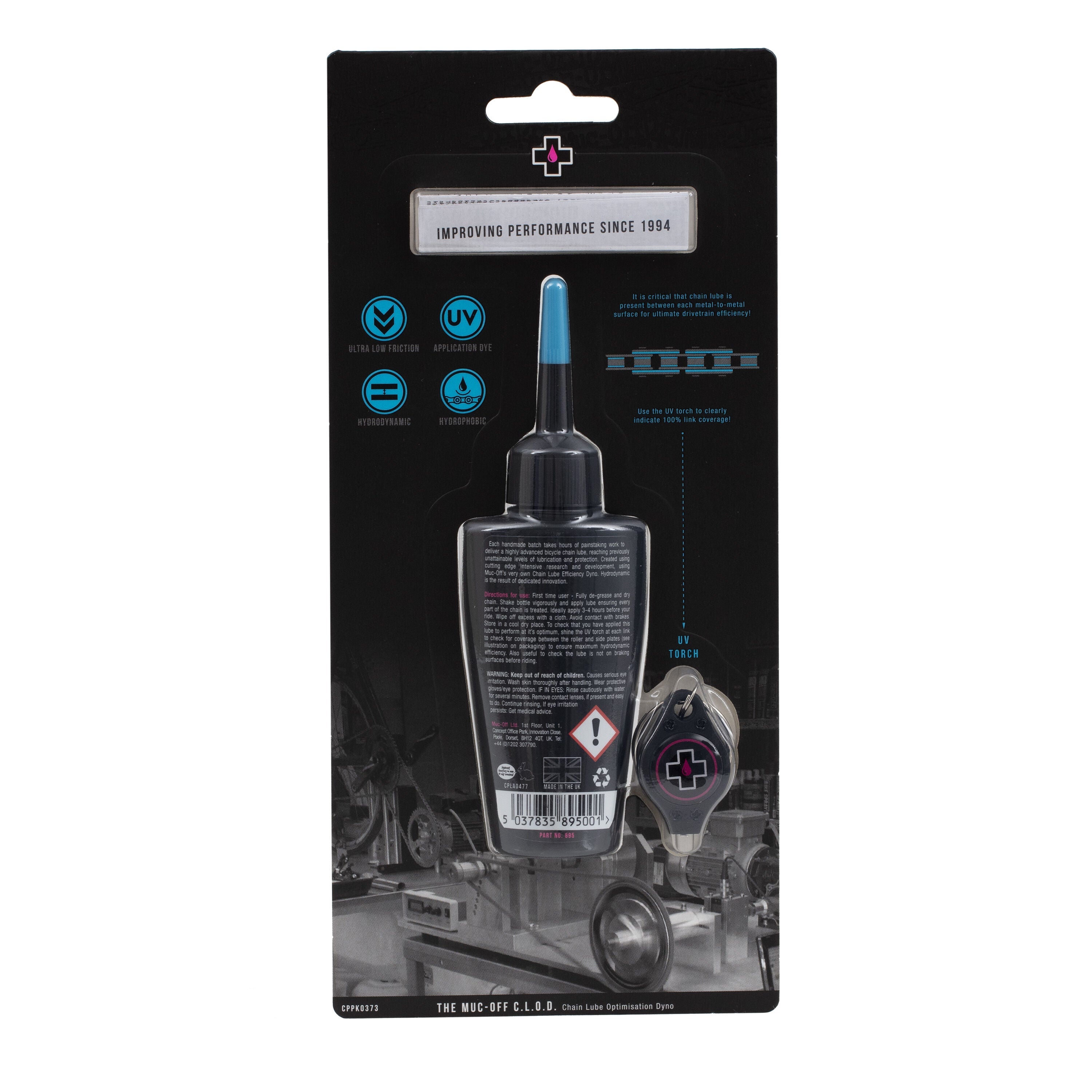 Muc-Off Hydro Dynamic bike lube + UV torch
