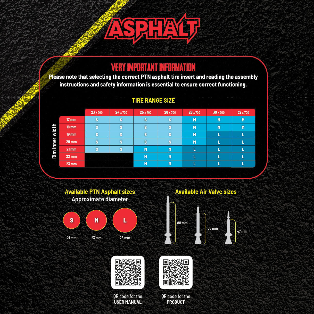 PTN Pepi's Tire Noodle Asphalt L 700 tubeless tyre protection + Lufty2 valves