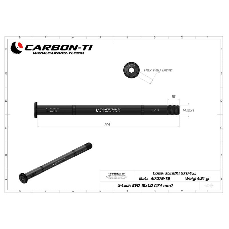 Carbon Ti X-Lock EVO 12x1.0 rear thru axle