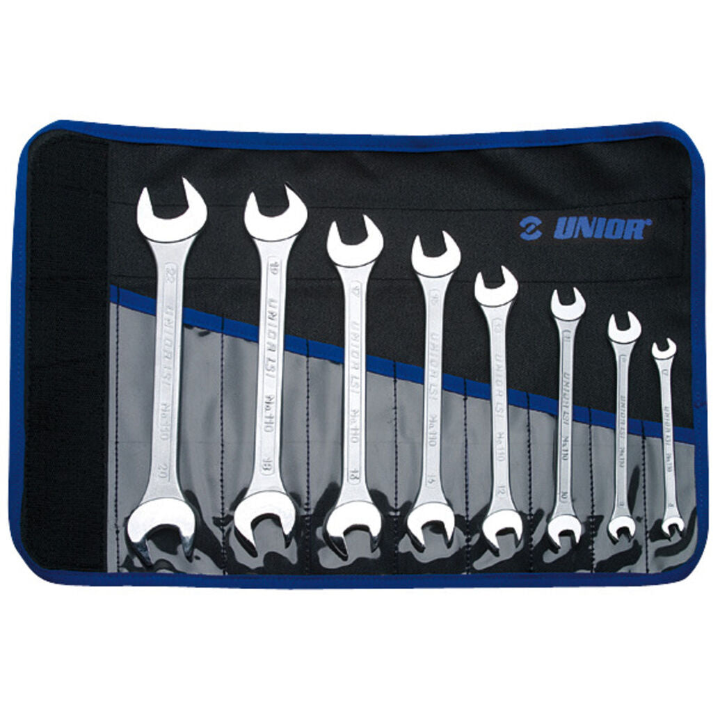 Unior 8 open end wrenches 6-22 with bag