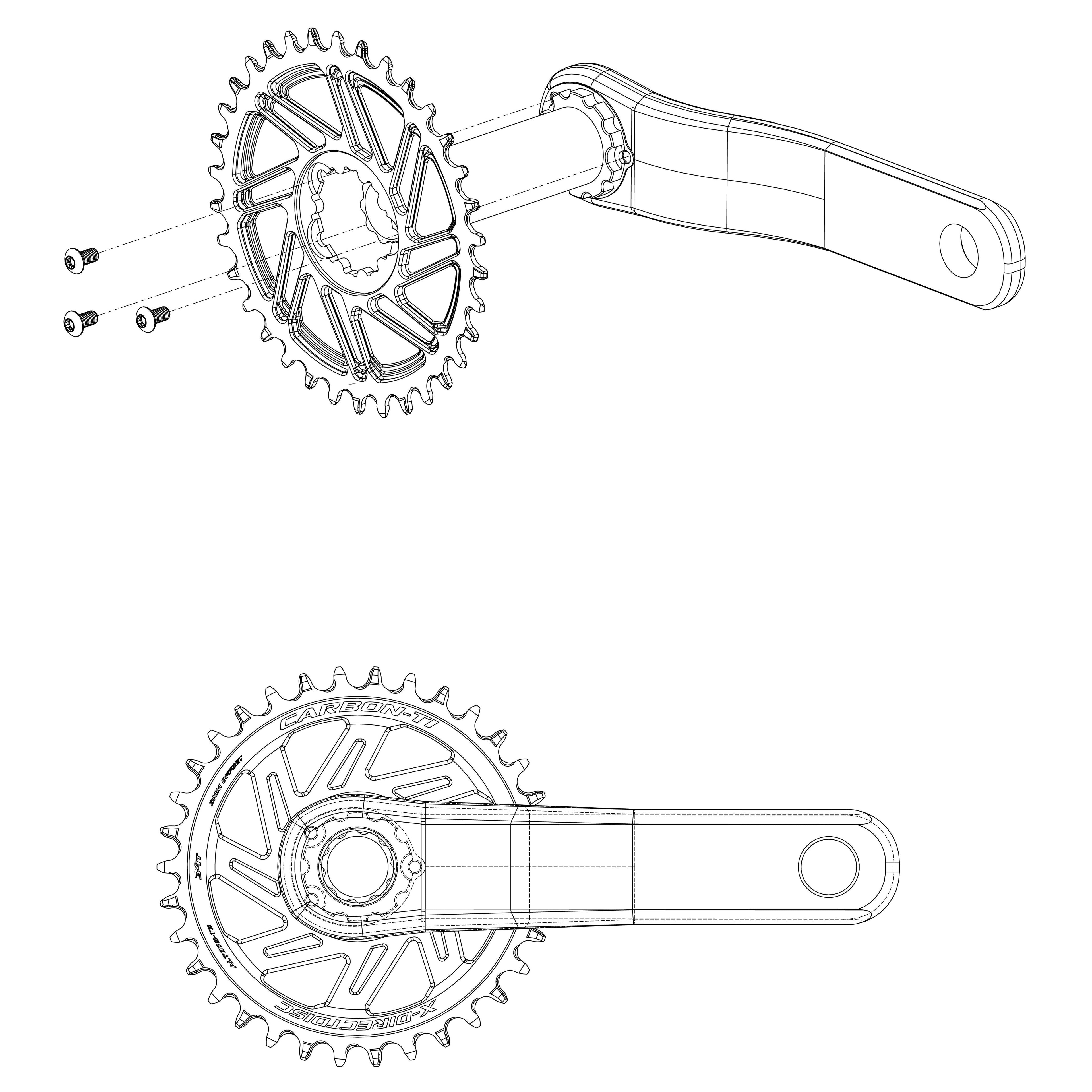 Carbon-Ti X-DirectDisc 3 hole chainring