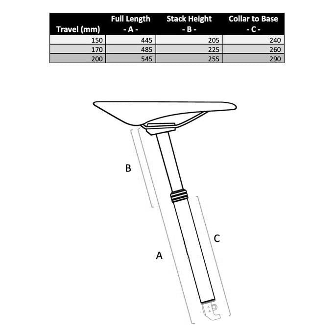 Tranz-X EDP01 Wireless dropper seatpost