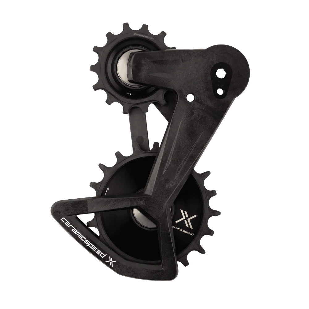 Ceramicspeed Oversized OSPW X Sram Eagle AXS ADR rear derailleur cage and pulley