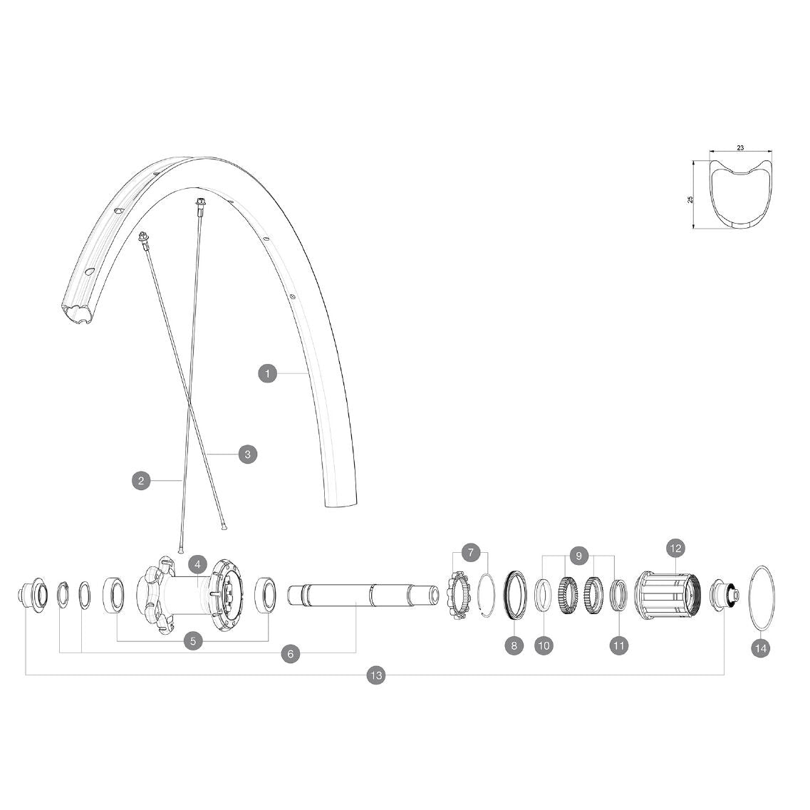 Mavic Ksyrium Pro Carbon SL rear right 275 mm spokes