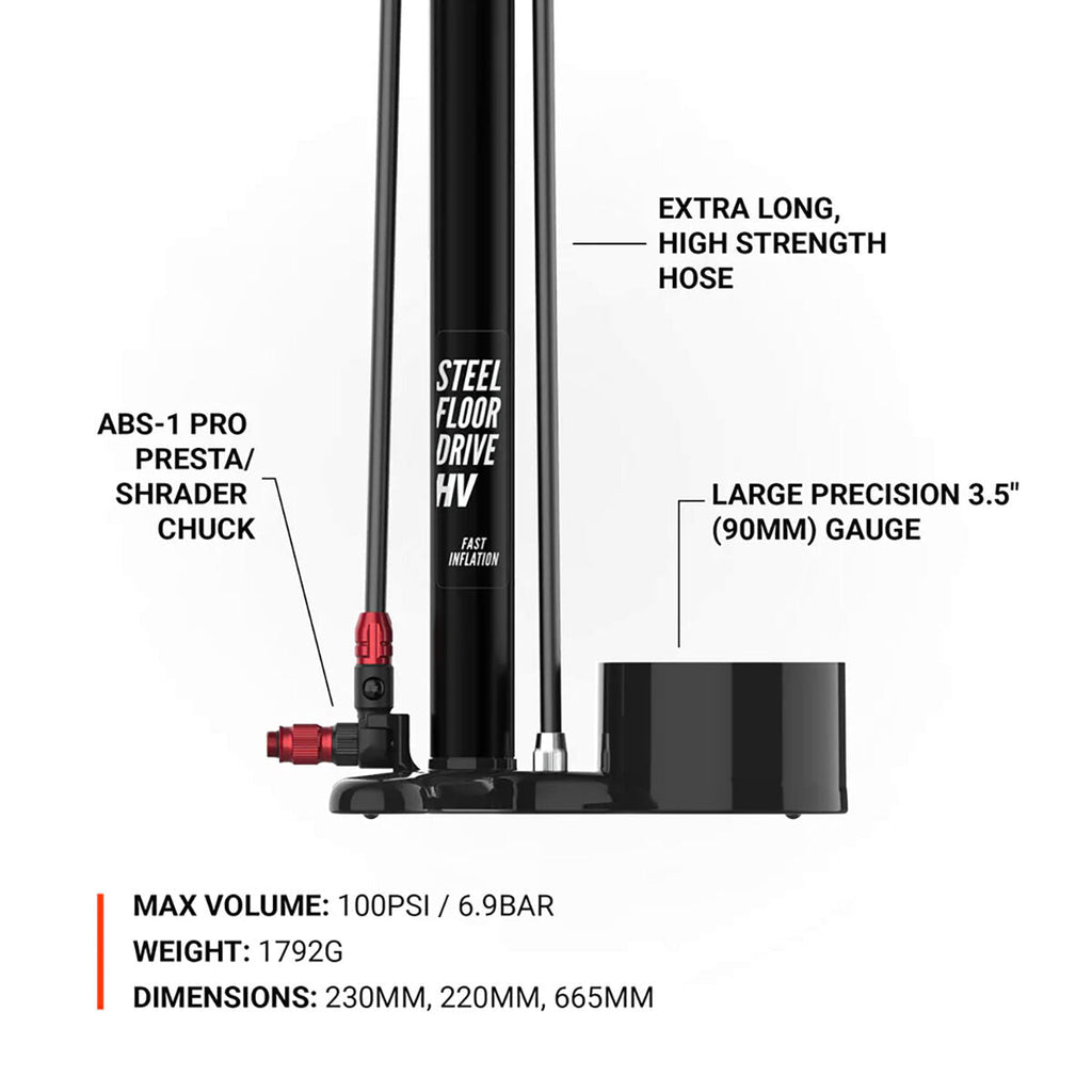 Lezyne Steel HV Floor Drive 3.5 pump