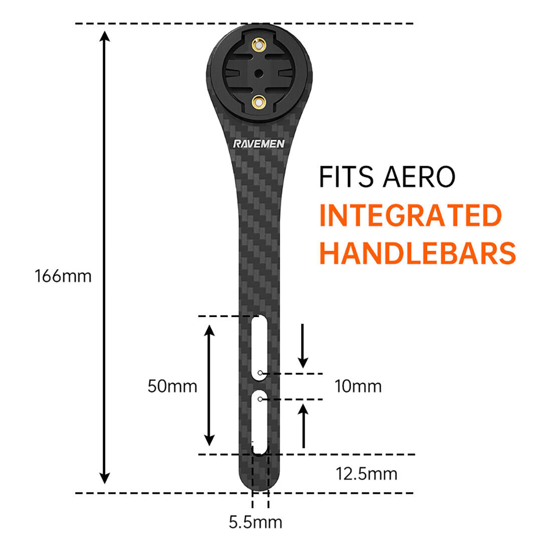 Ravemen Out-Front Mount for Garmin/Go Pro/Lights Aero handlebar