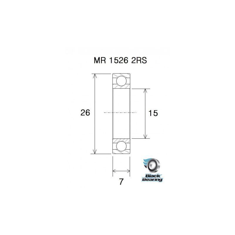 Black Bearing UB-MR15267-B3 (15x26x7mm) bearing