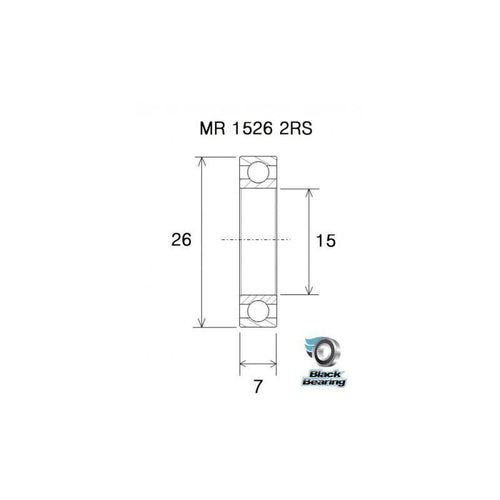 Black Bearing UB-MR15267-B3 (15x26x7mm) bearing