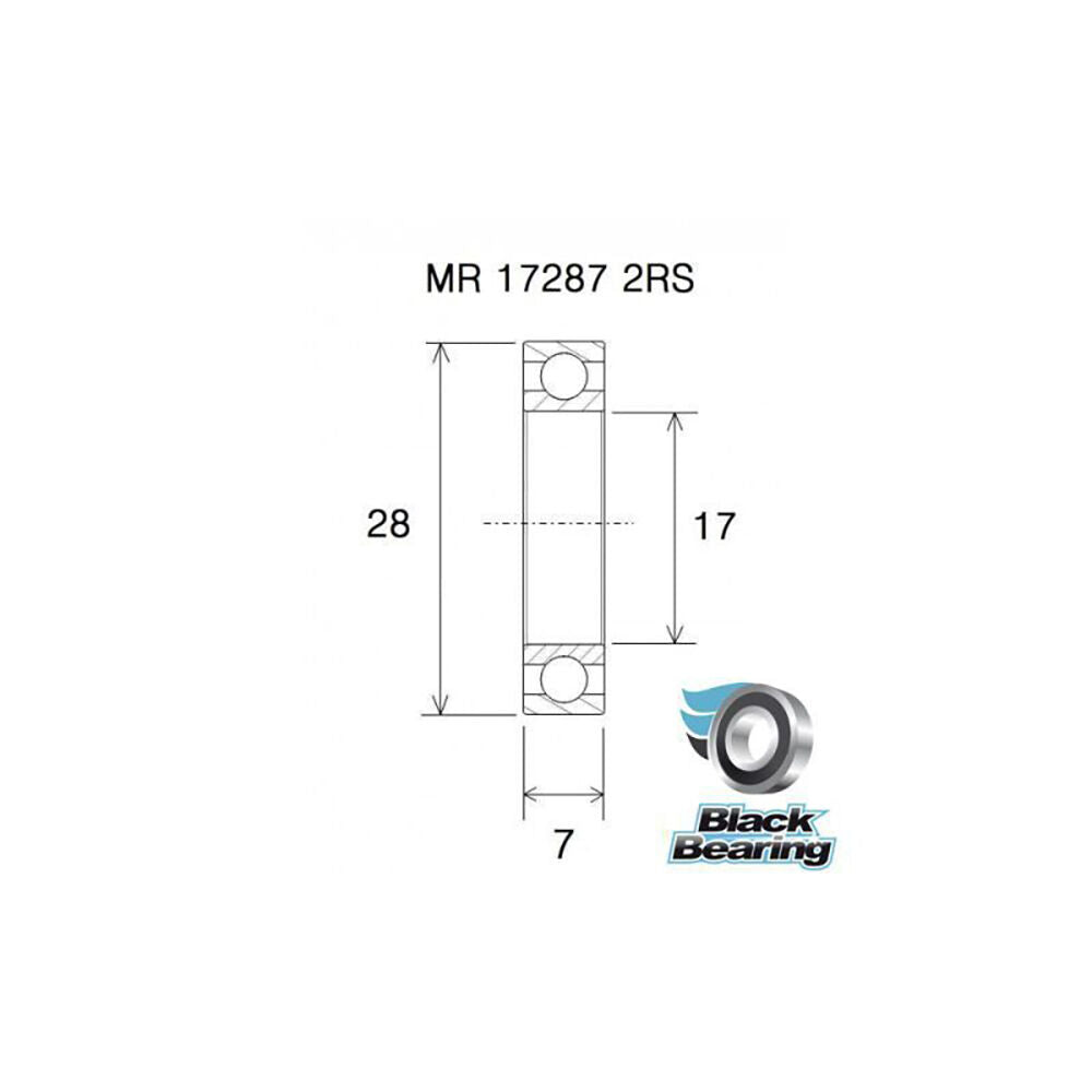 Black Bearing UB-MR17287-B3 (17x28x7mm) bearing