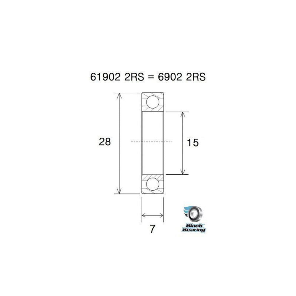 Black Bearing UB-6902-B5 (15x28x7mm) bearing