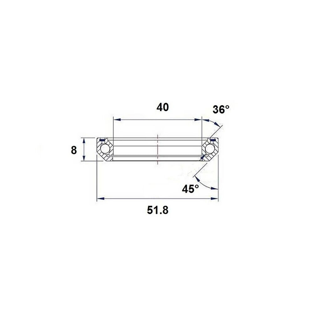 Black Bearing 1" 1/2 40x51.8x8-36/45° headset bearing