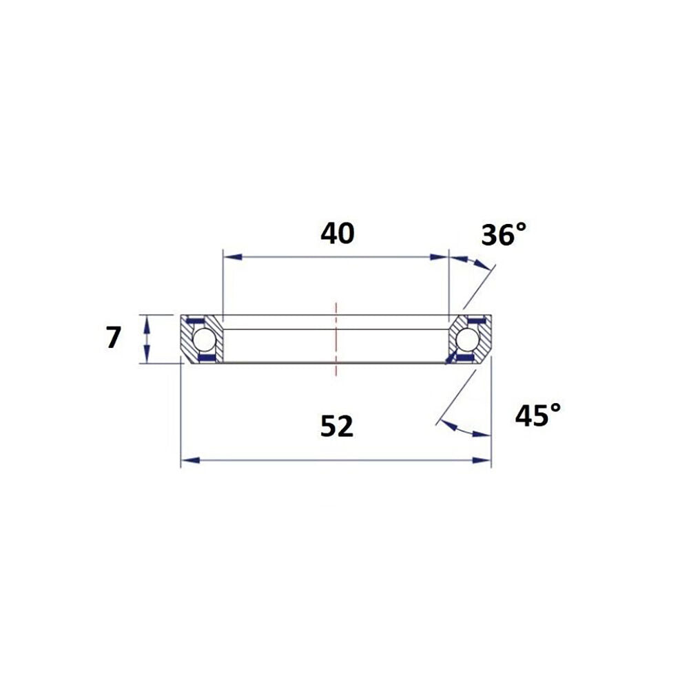 Black Bearing HB-D14 40x52x7mm 36/45 headset bearing