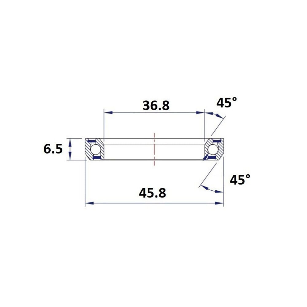 Black Bearing Hb-c14 (36,8 x 45,8 x 6,5 mm 45/45°) headset bearing