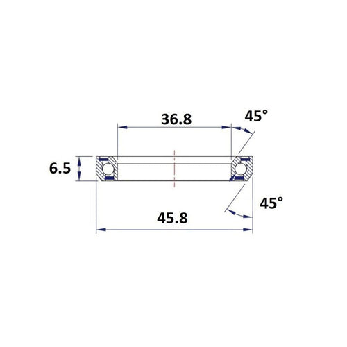 Black Bearing Hb-c14 (36,8 x 45,8 x 6,5 mm 45/45°) headset bearing