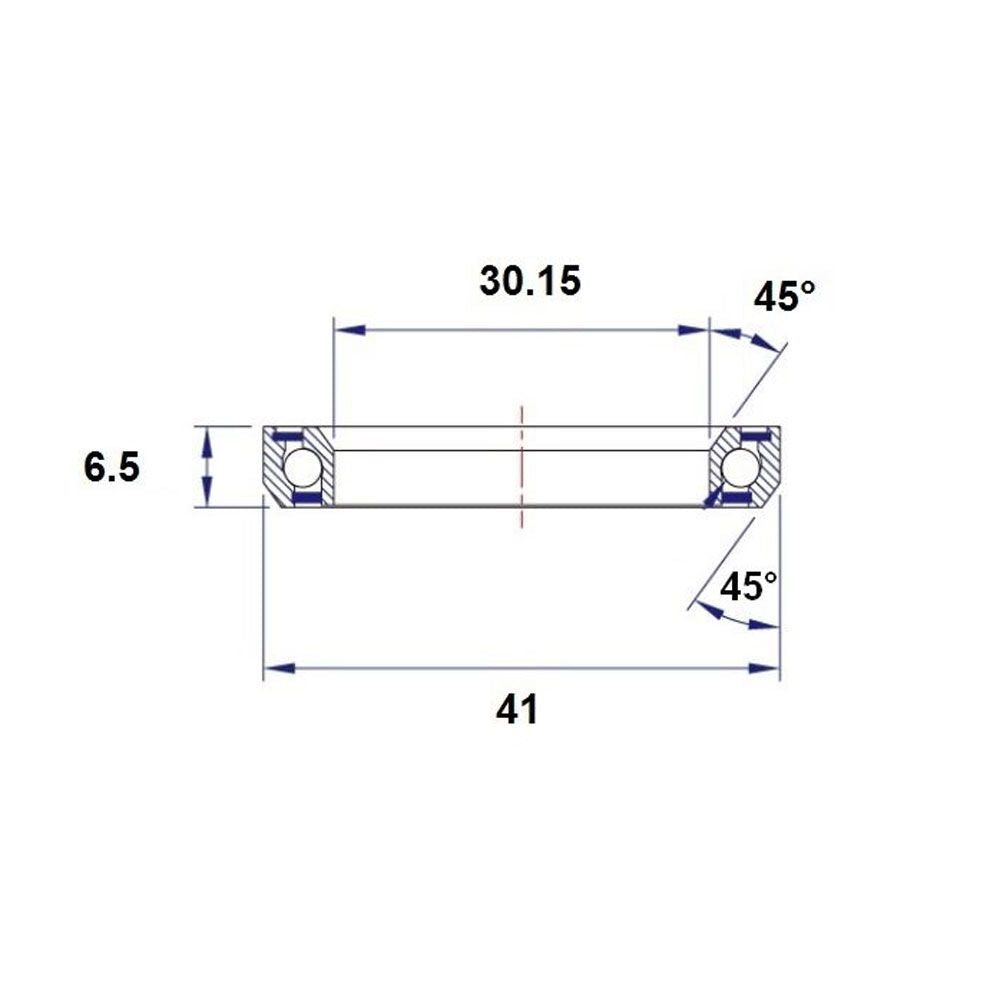 Black Bearing Hb-b2 (30,15 x 41 x 6,5 - 45/45°) headset bearing