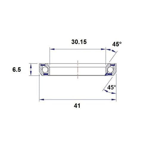 Black Bearing Hb-b2 (30,15 x 41 x 6,5 - 45/45°) headset bearing