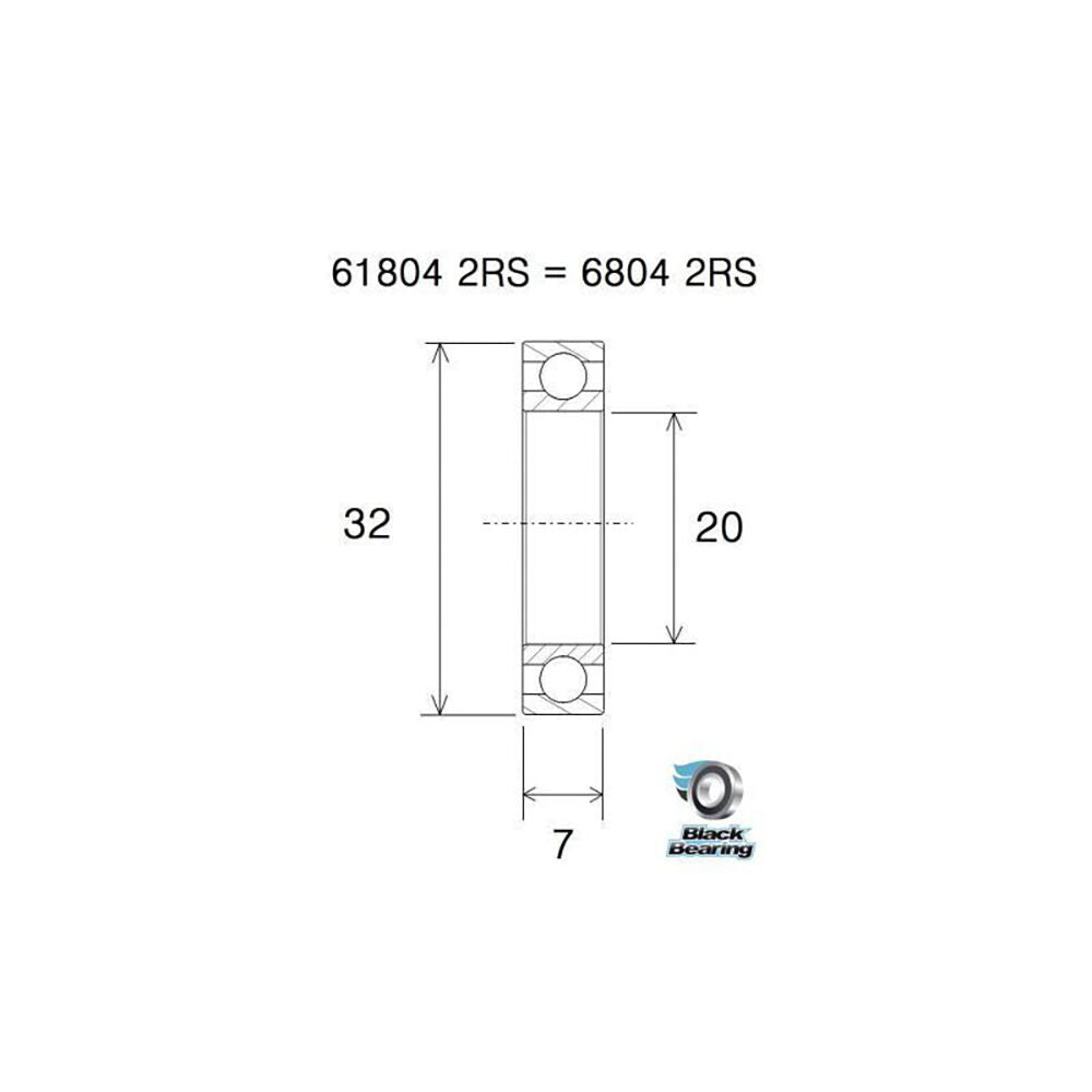 Black Bearing ub-6804 (20x32x7mm) b5 bearing