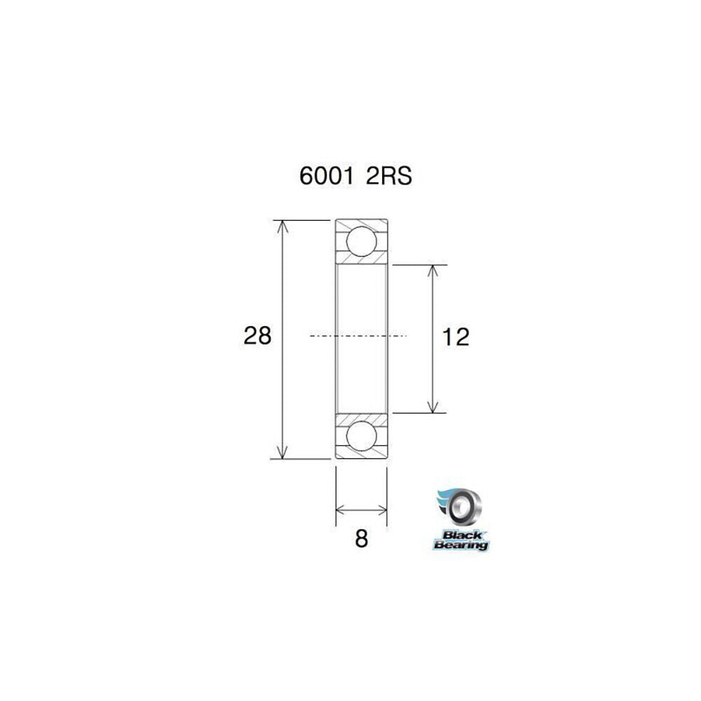 Black Bearing cs 6001 (12x28x8mm) ceramic bearing