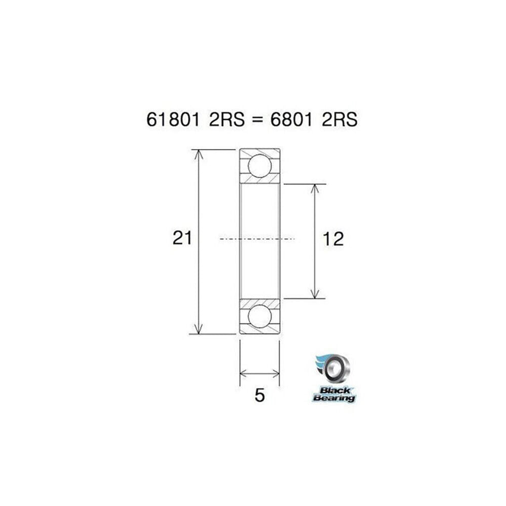 Black Bearing cs 6801 (12x21x5mm) ceramic bearing 2025