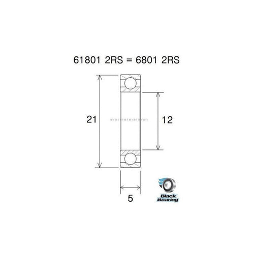 Black Bearing cs 6801 (12x21x5mm) ceramic bearing 2025