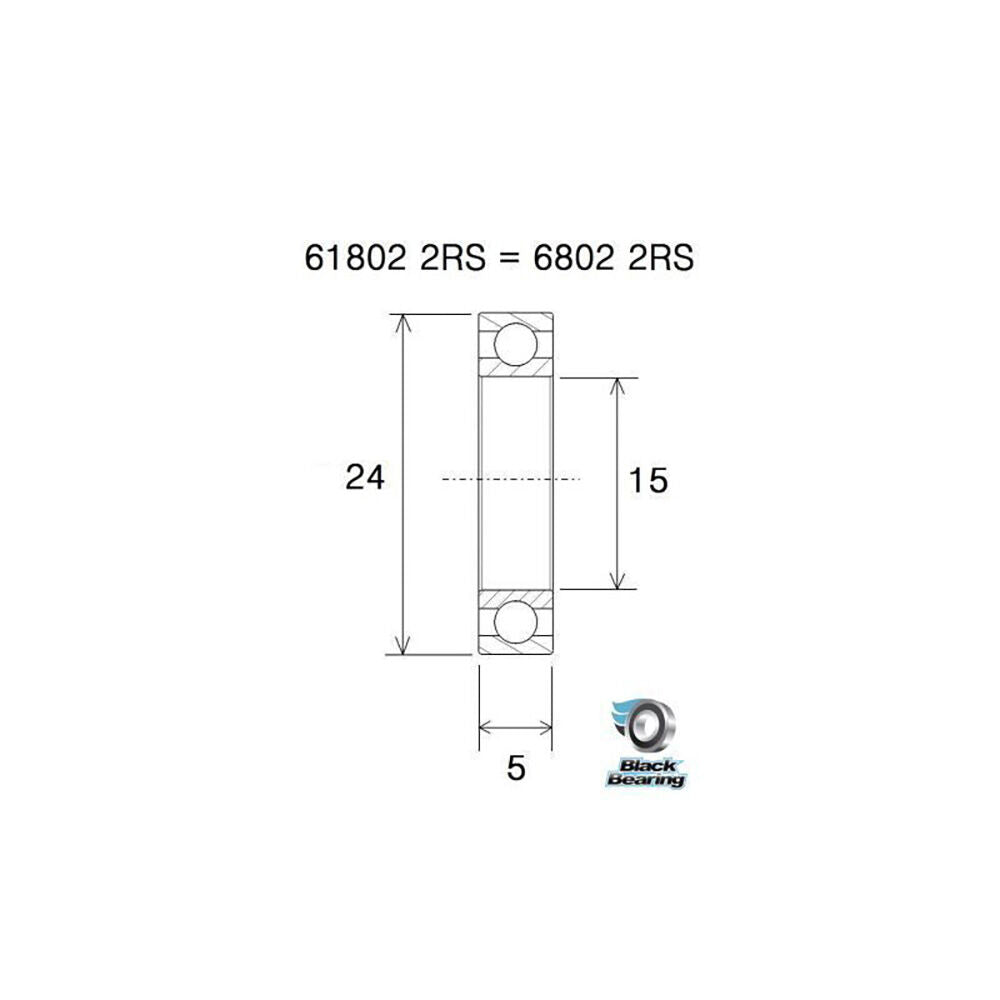 Black Bearing cs 6802 (15x24x5mm) ceramic bearing