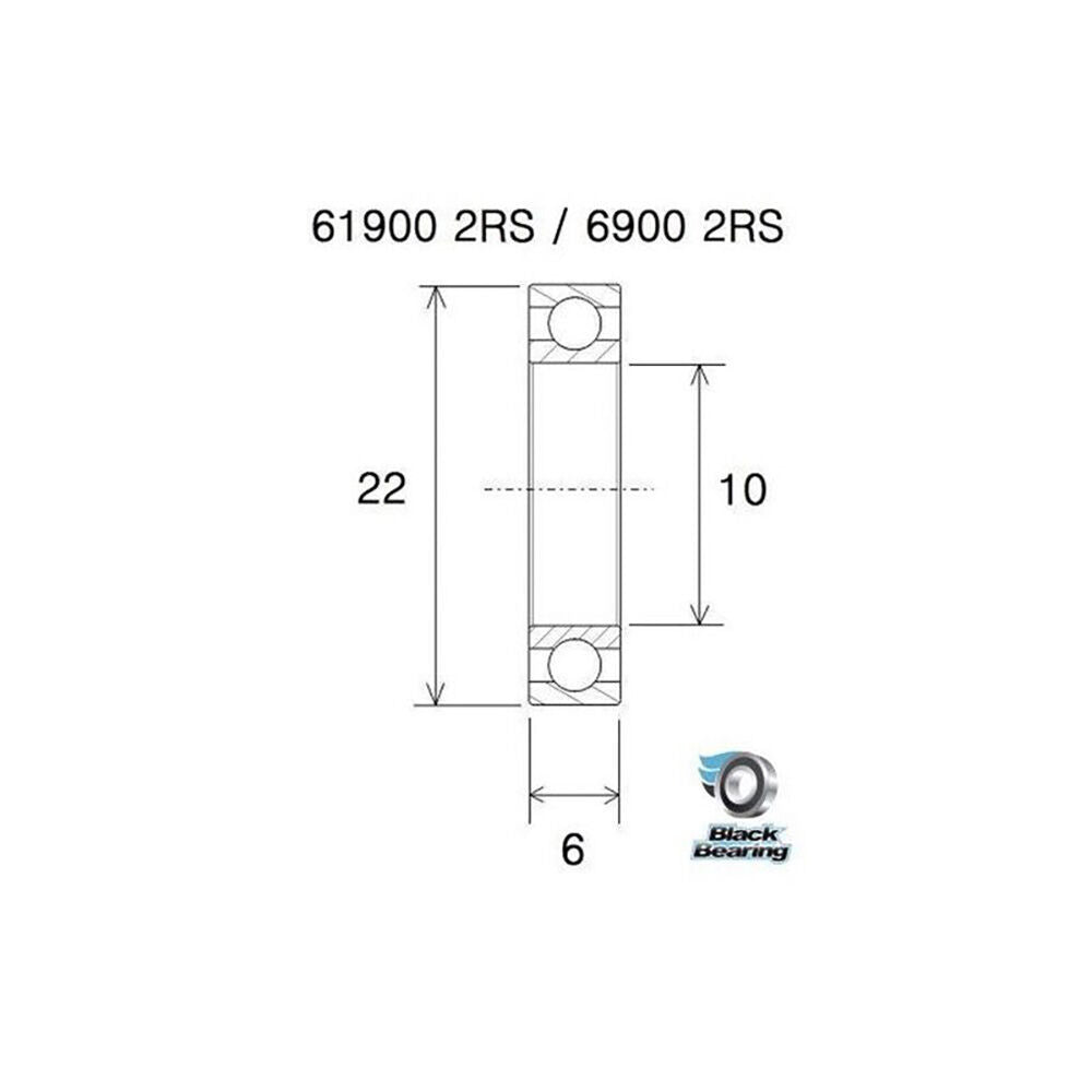 Black Bearing cs 6900 (10x22x6mm) ceramic bearing