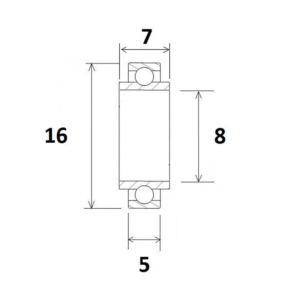 Black Bearing 688-ee 2rs (8x16x5/7) max bearing