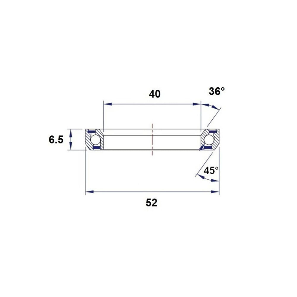 Black Bearing d5 stainless (40 x 52 x 6,5) headset bearing