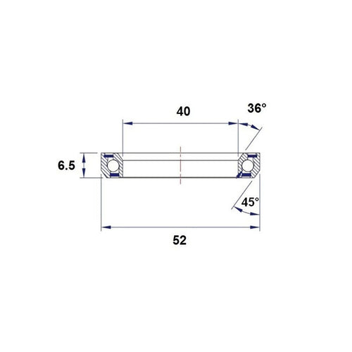 Black Bearing d5 stainless (40 x 52 x 6,5) headset bearing