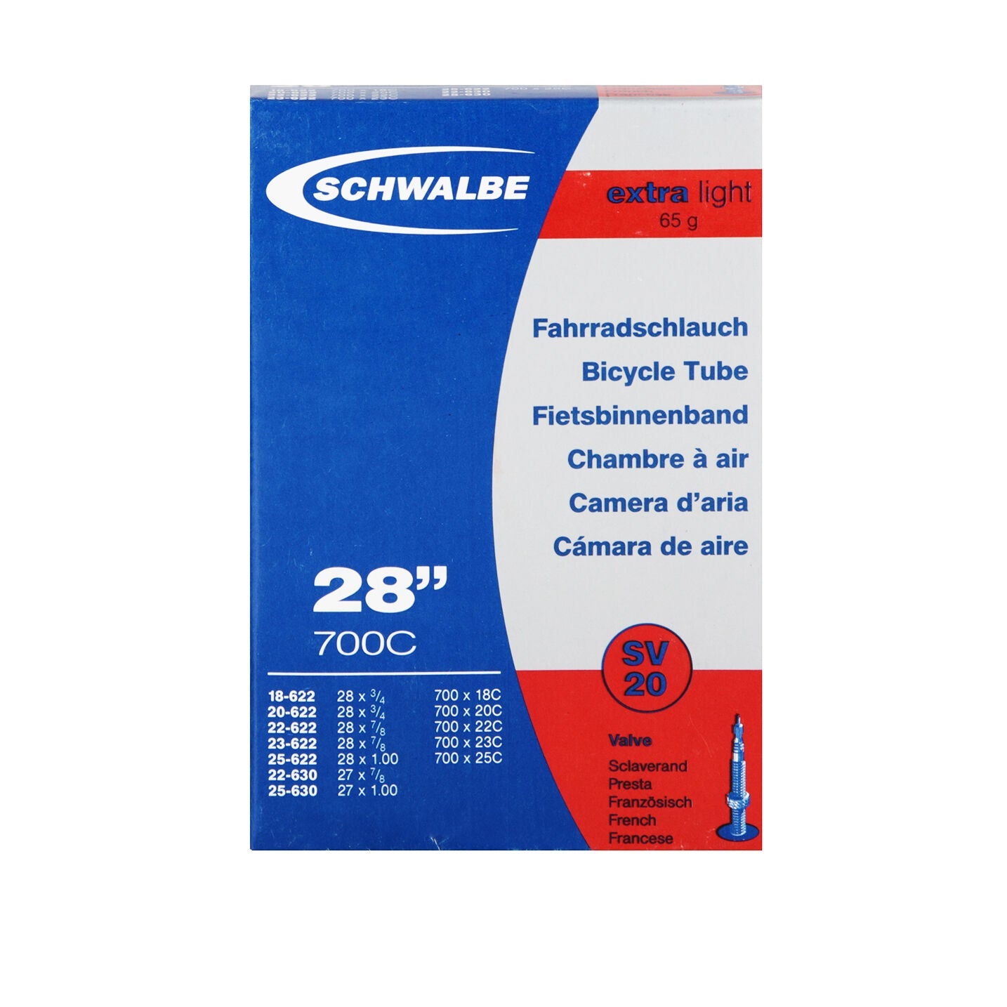 Schwalbe Extra Light SV 20 valve tube