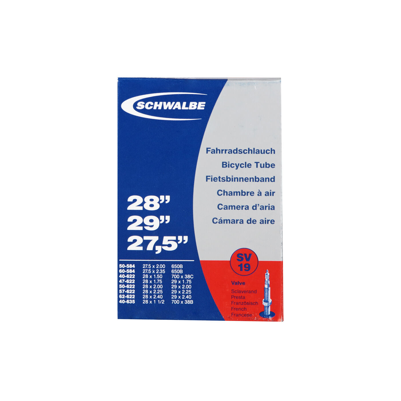 Schwalbe 28x1.50-2.35 40/62-622 29'' valve tube