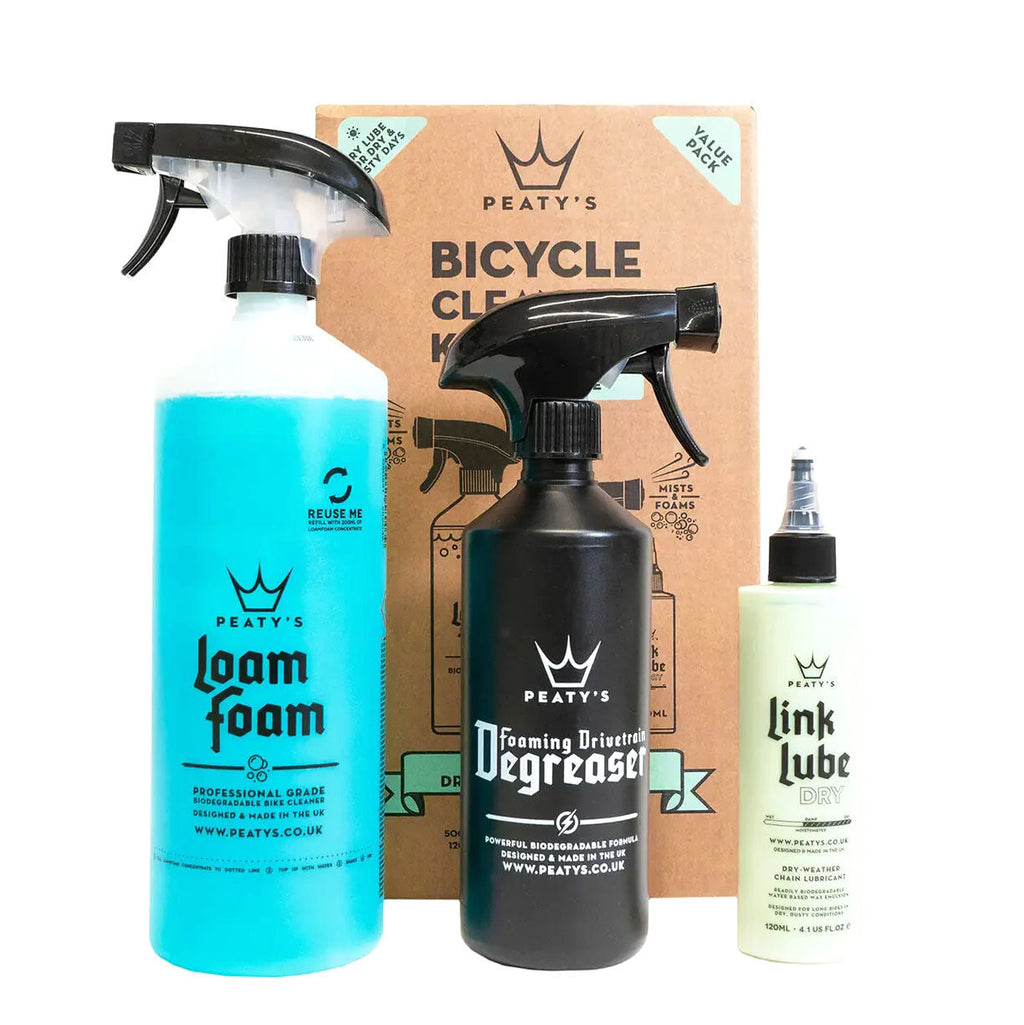 Peaty's Wash Degrease Lubricate (Dry) Starter Pack