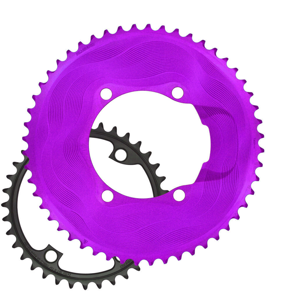 Alugear Aero 110 BCD 4b Shimano Asymetric chainrings set x2