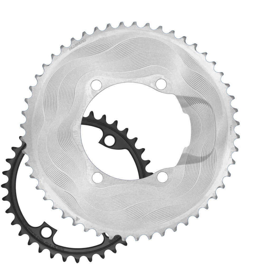 Alugear Aero 110 BCD 4b Shimano Asymetric chainrings set x2